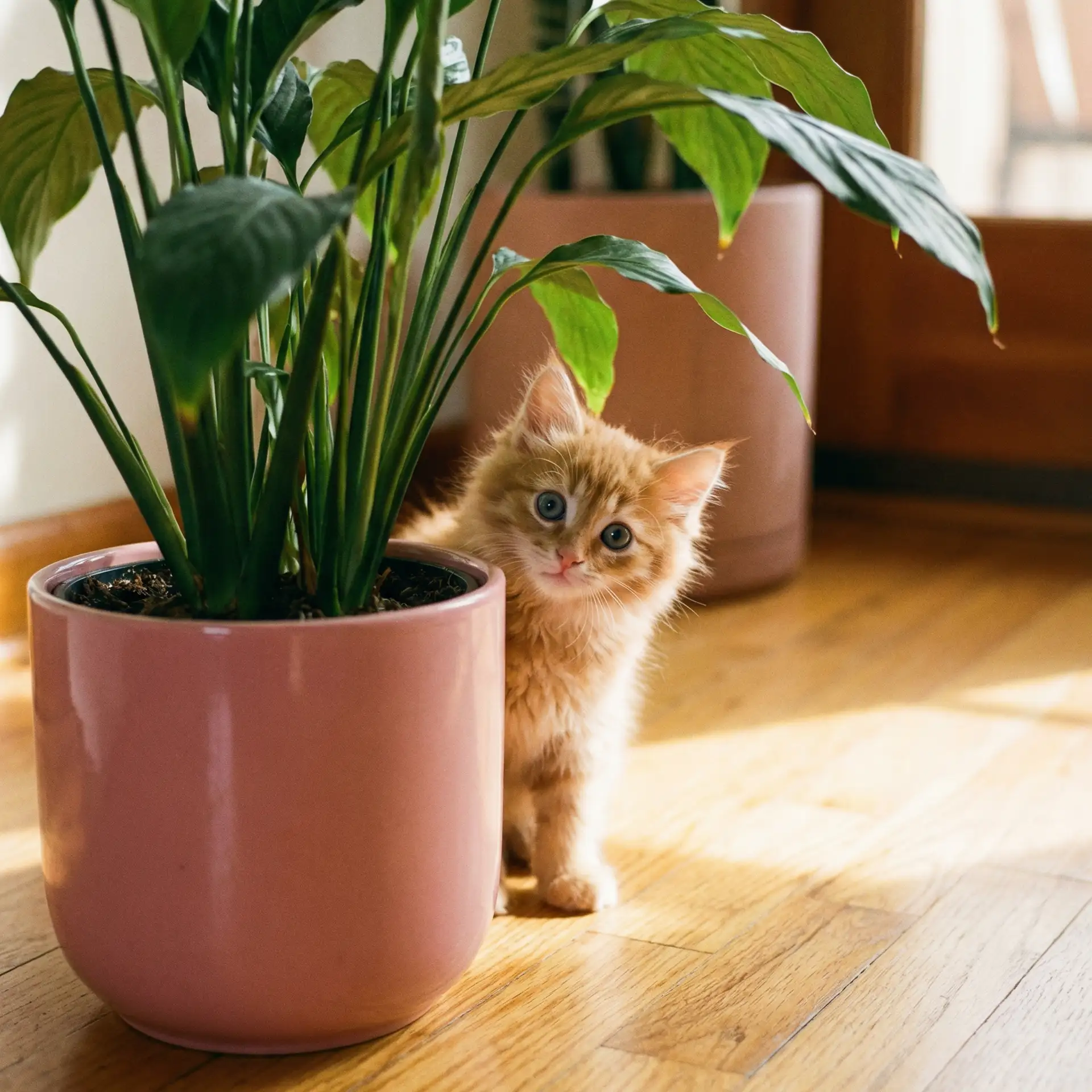 小猫从花盆后探头 - 艳门照